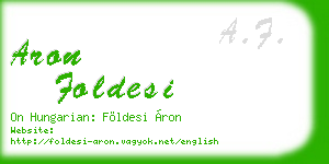 aron foldesi business card